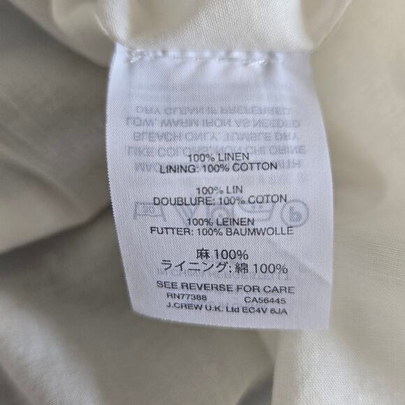 J. Crew Linen Skirt A Line Blue Palm Tree Summer Beach G4616 Women 6 - Picture 10 of 11